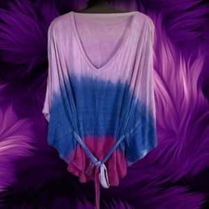 Lane Bryant Vibrant Purple and Blue Tie-Dye Top